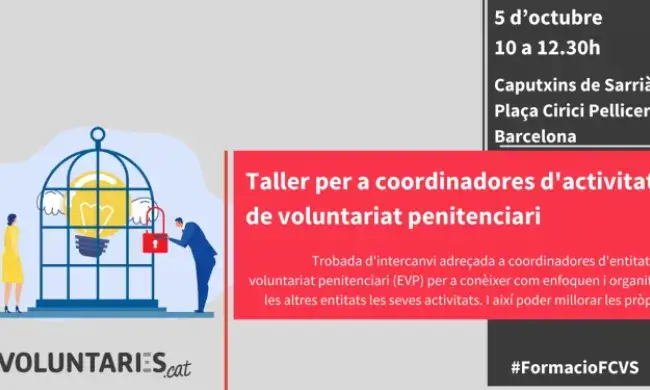 Cartell de la formació organitzada per la Federació Catalana de Voluntariat Social.