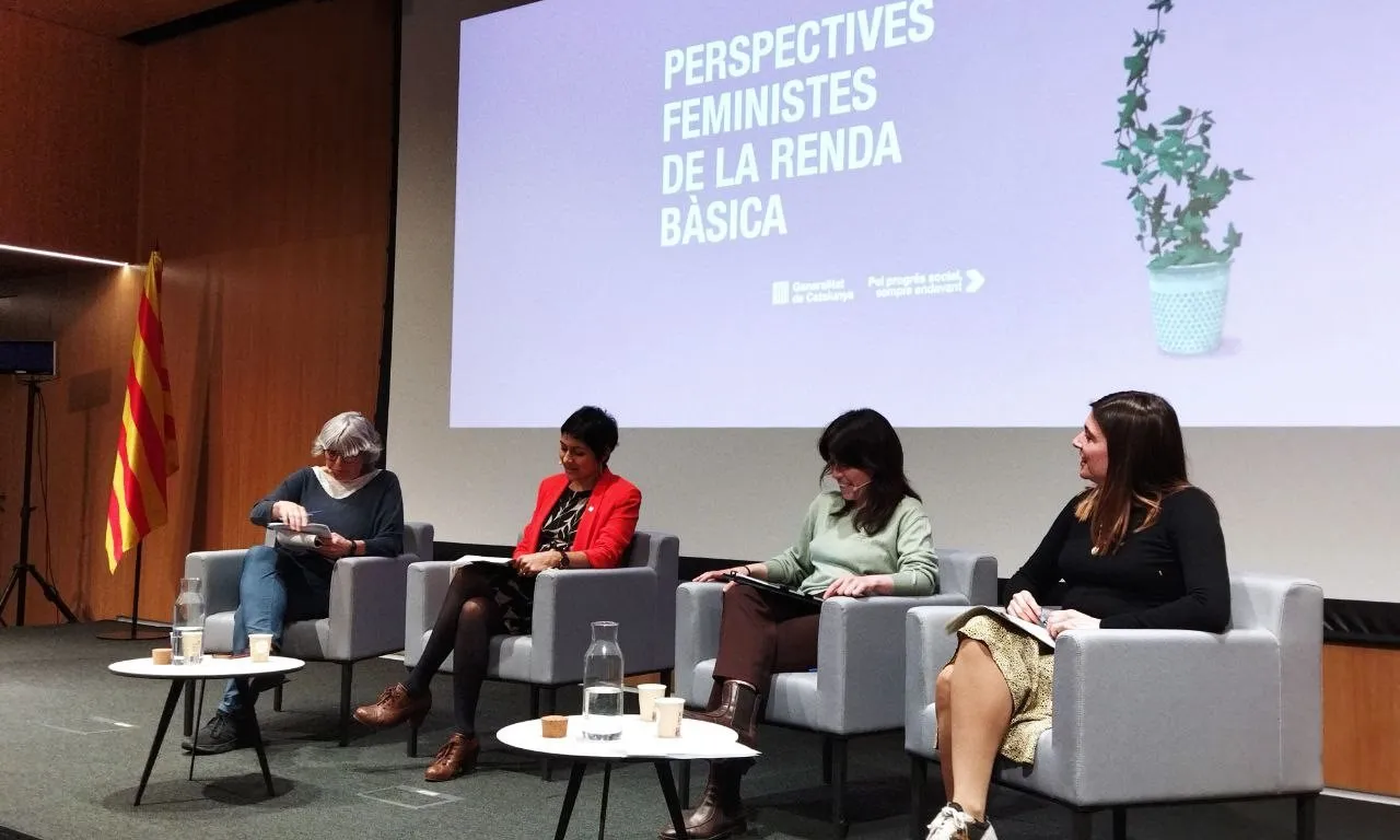 Imatge de la jornada 'Perspectives feministes de la renda bàsica', organitzada per l'Oficina del Pla Pilot per Implementar la Renda Bàsica Universal.