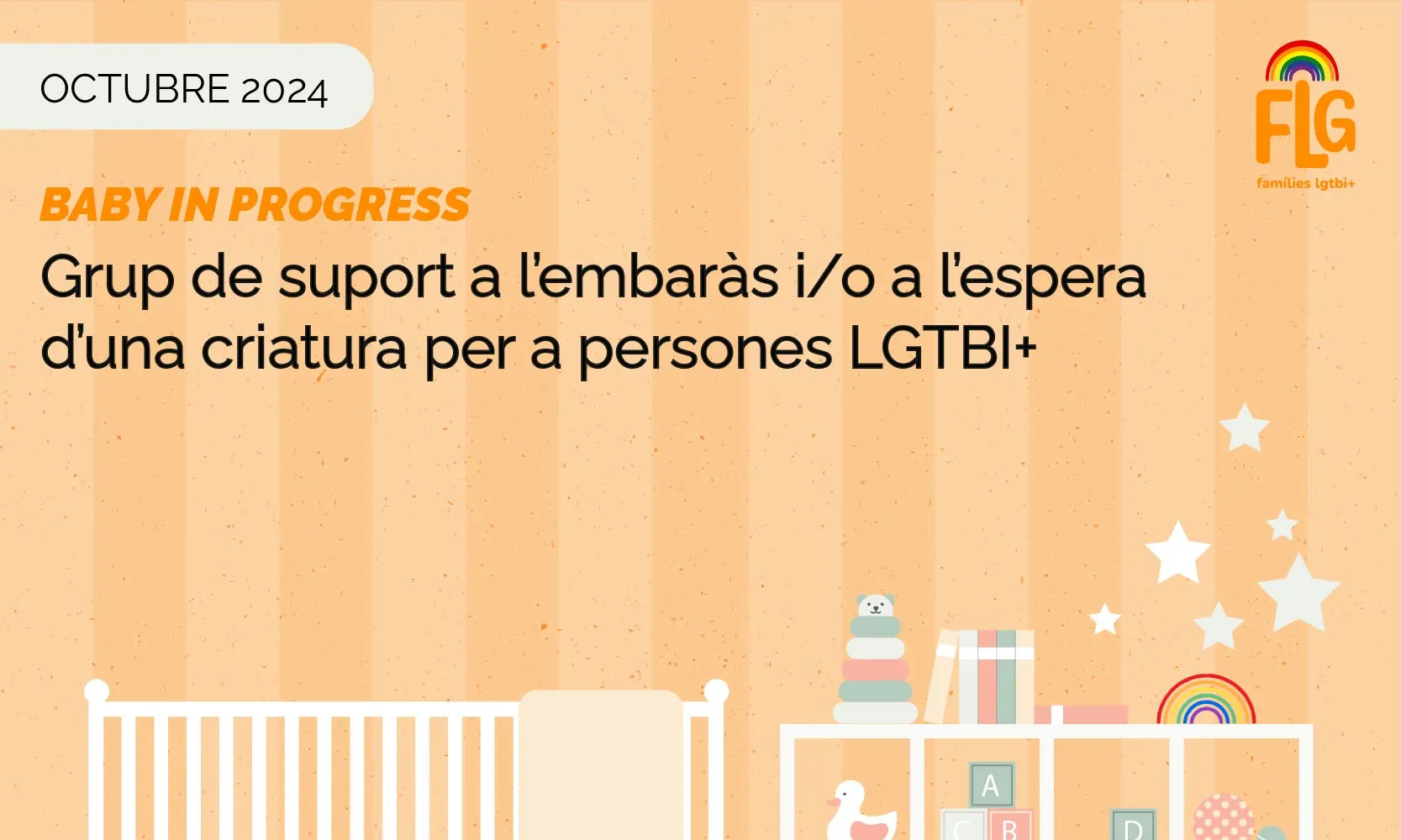 Espai d’acompanyament i suport a l’embaràs i/o a l’espera d’una criatura per a persones LGBTIQ+. Font: Associació de Famílies LGTBI+