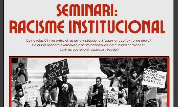 Fragment del cartell del Seminari sobre racisme institucional