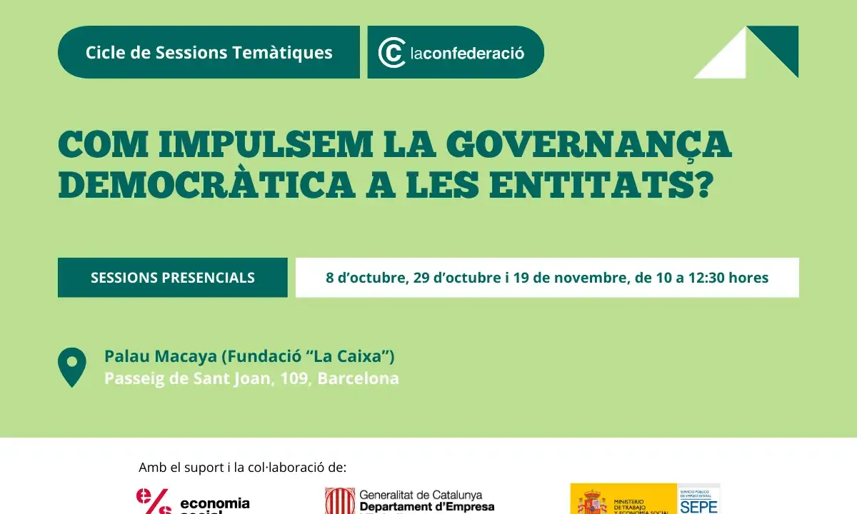 Cartell del cicle “Com impulsem la Governança Democràtica a les entitats?”