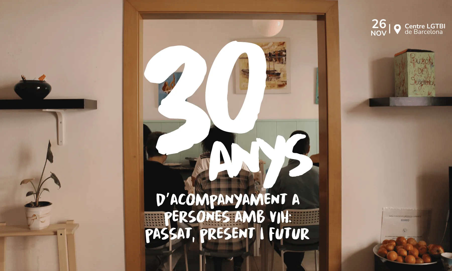 Cartell jornada 30 Anys d’Acompanyament a Persones amb VIH: Passat, Present i Futur