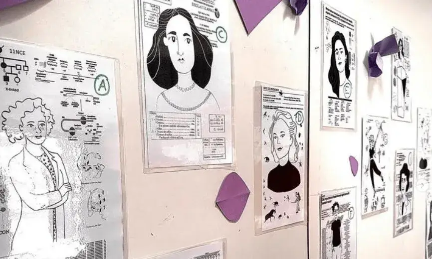 Exposició de l''Enciclopèdia Dones STEAM' a l'Institut Marina de La Llagosta. Font: Sandra Uve.