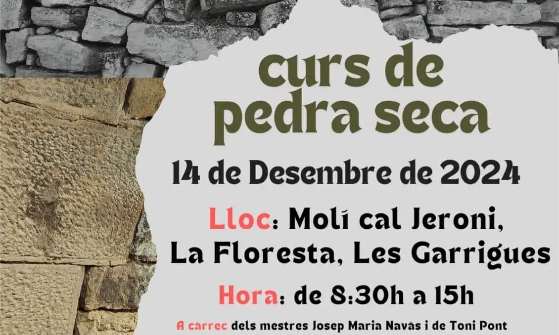 Cartell del Curs de Pedra seca organitzat per PACAT