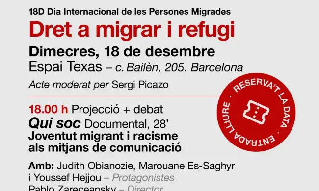 Cartell de l'acte 'Dret a migrar i refugi'
