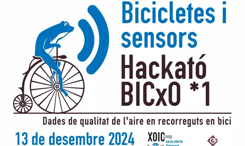 Bicicletes i sensors. 1a hackató BICxO: dades de qualitat de l'aire en recorreguts en bici. 13 de desembre de 2024.