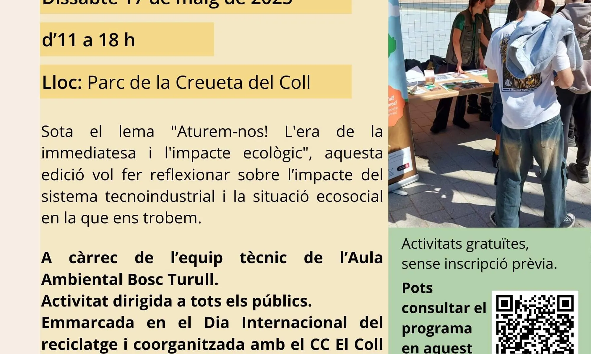 Estands d'associacions i grups compromesos amb valors mediambientals.