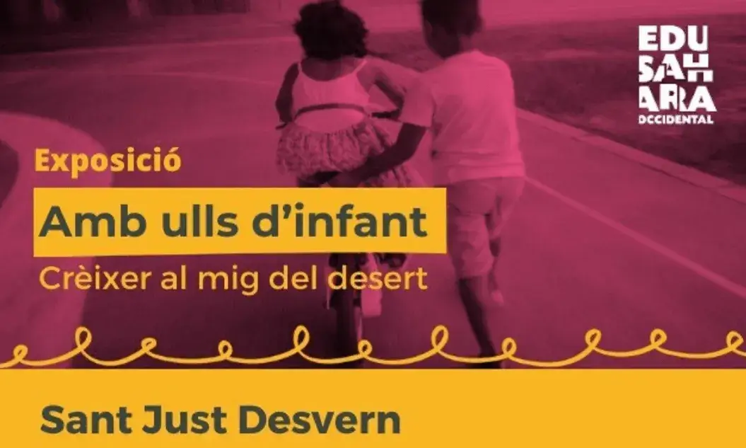 Cartell de l'exposició ‘Amb ulls d’infant: Créixer al mig del desert’