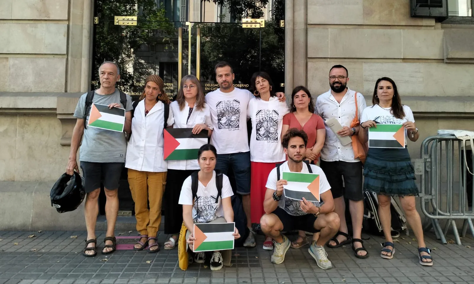 Representants de les entitats que exigeixen al Govern Espanyol trencar amb Israel