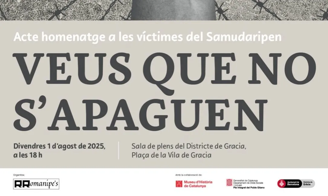 Cartell oficial de l'acte commemoratiu 'Veus que no s'apaguen'.