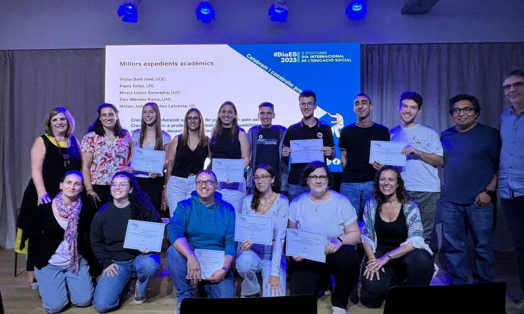 Joves educadores i educadors socials reben el reconeixement del CEESC pel seu compromís amb una societat més justa.