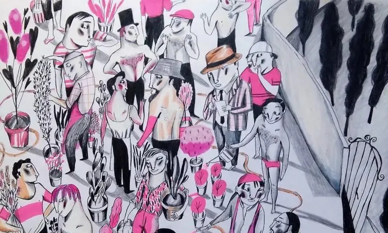 Una il·lustració de l'Ignasi Blanch cedida al cercle d'homes de l'Espai BES.
