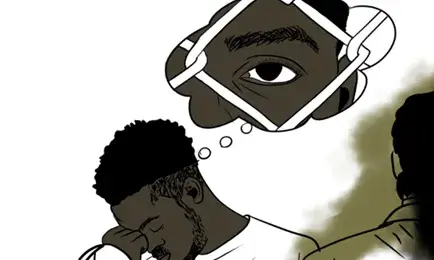 Il·lustració de l'artista Judit Temprano per il·lustrar la taula rodona 'Migració i Racisme'.