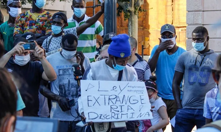 Imatge d'una protesta contra la Llei d'Extrangeria