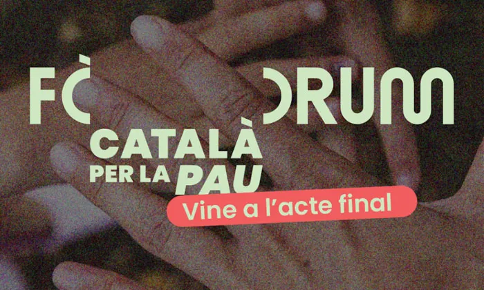Cartell oficial de l'acte de tancament del Fòrum Català per la Pau.