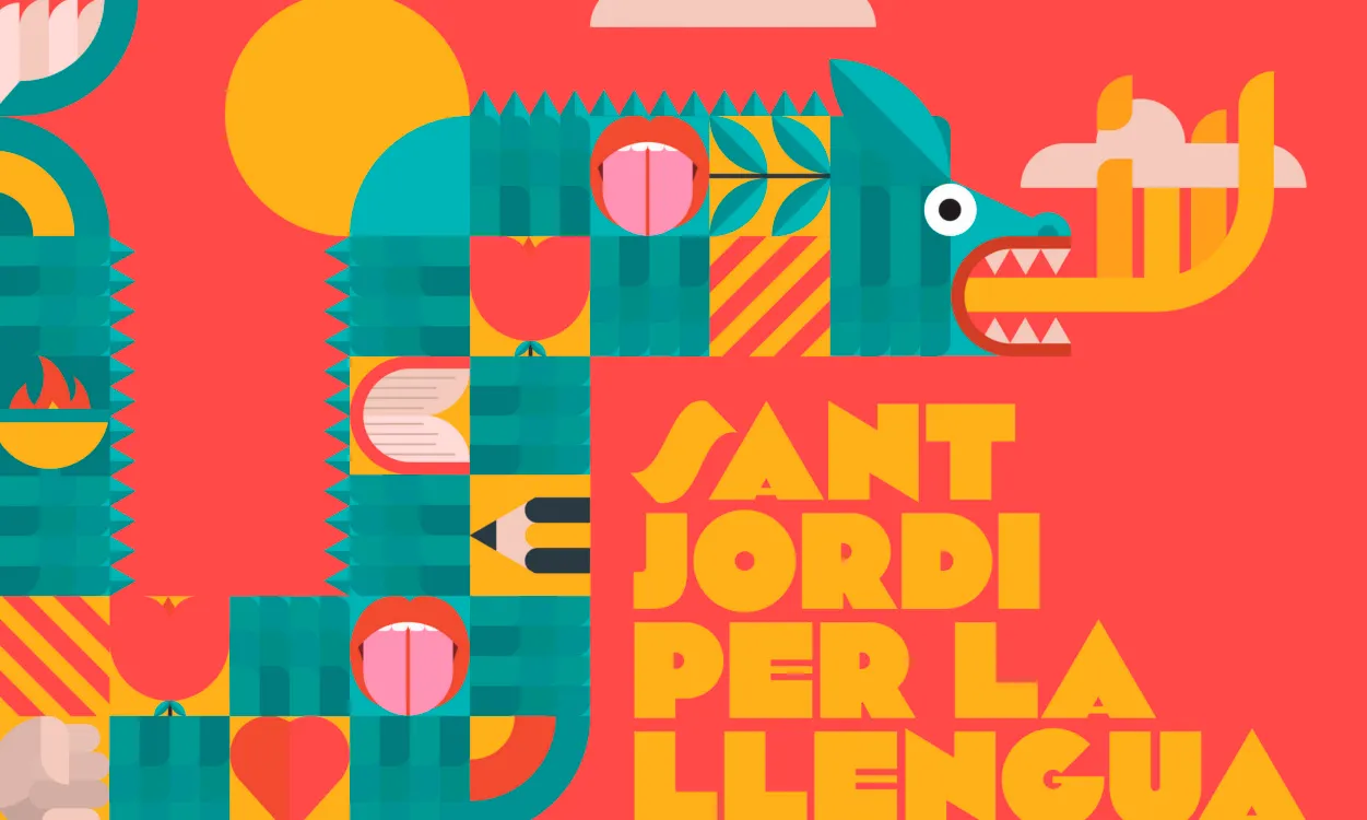 Cartell de Sant Jordi per la llengua
