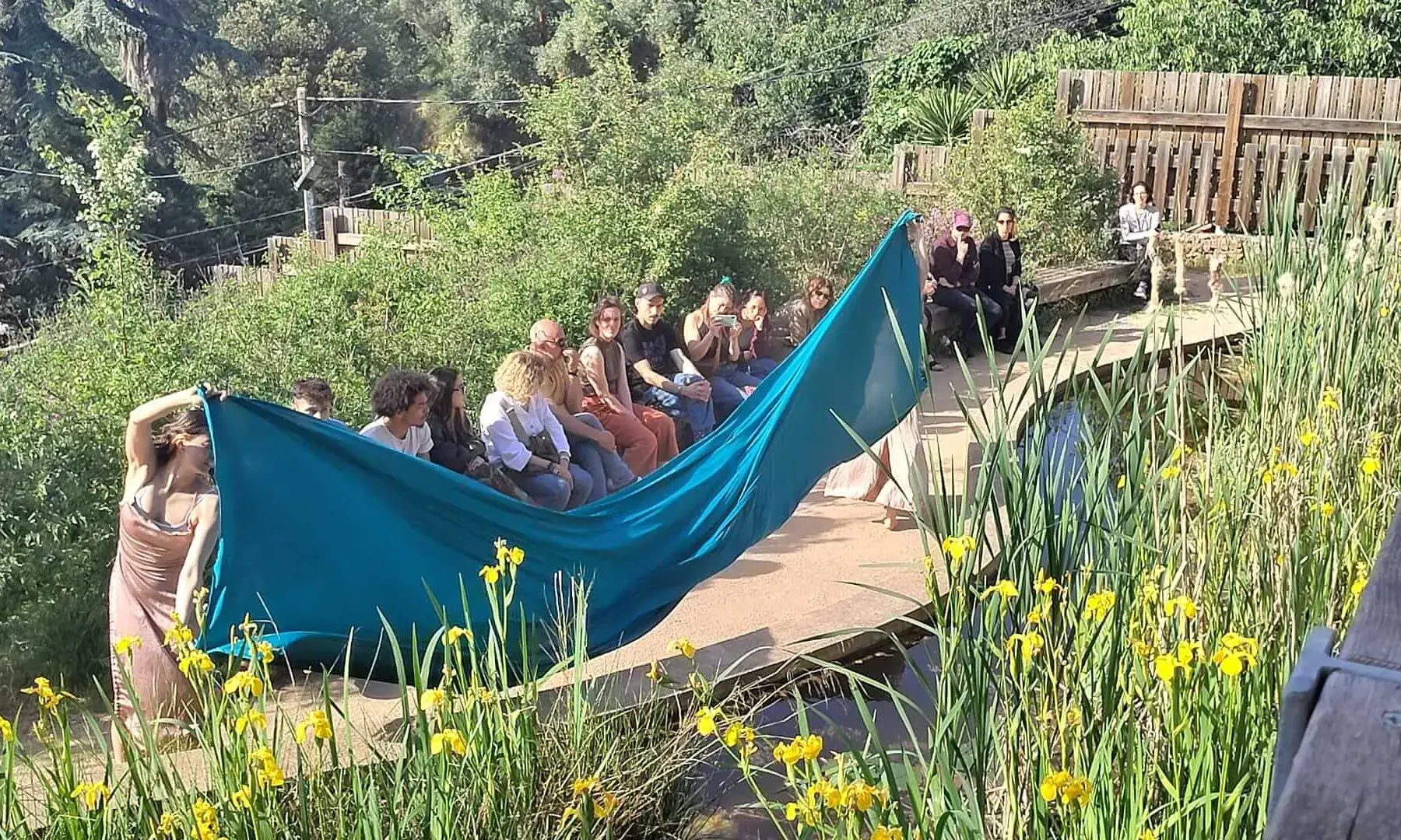 Fotografia d'una de les propostes de l'edició del 2025, a prop de la bassa naturalitzada del Bosc Turull.