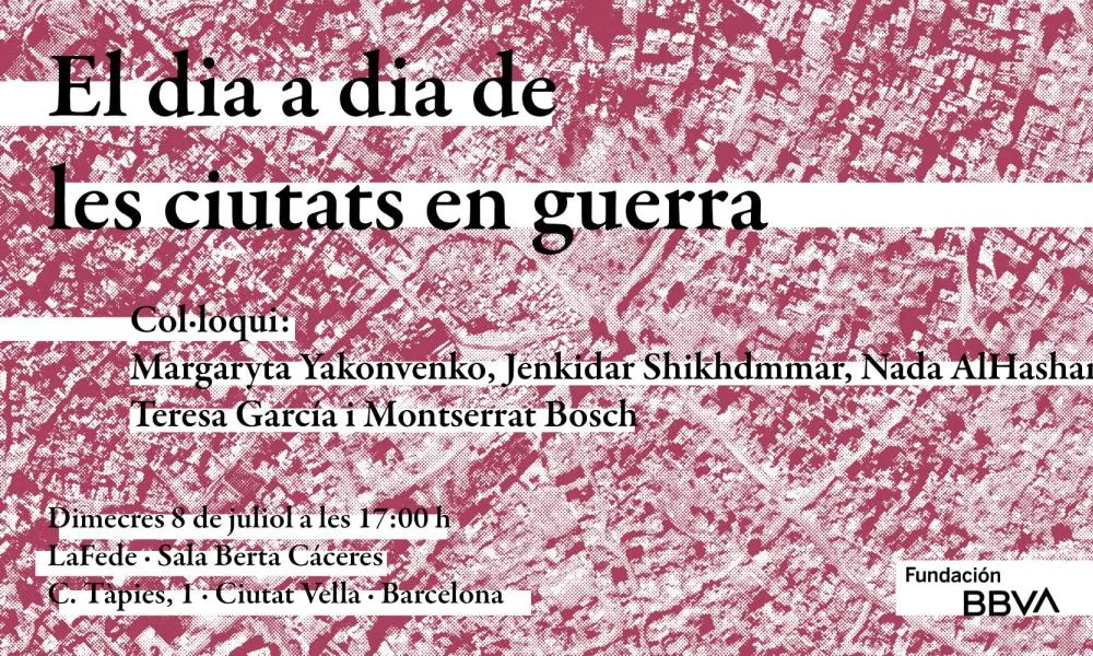 Cartell oficial de la jornada 'El dia a dia de ciutats en guerra'.
