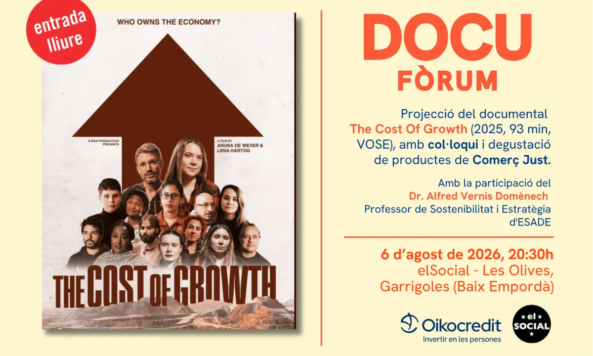 Cartell oficial del docufòrum i projecció de 'The cost of growth'.