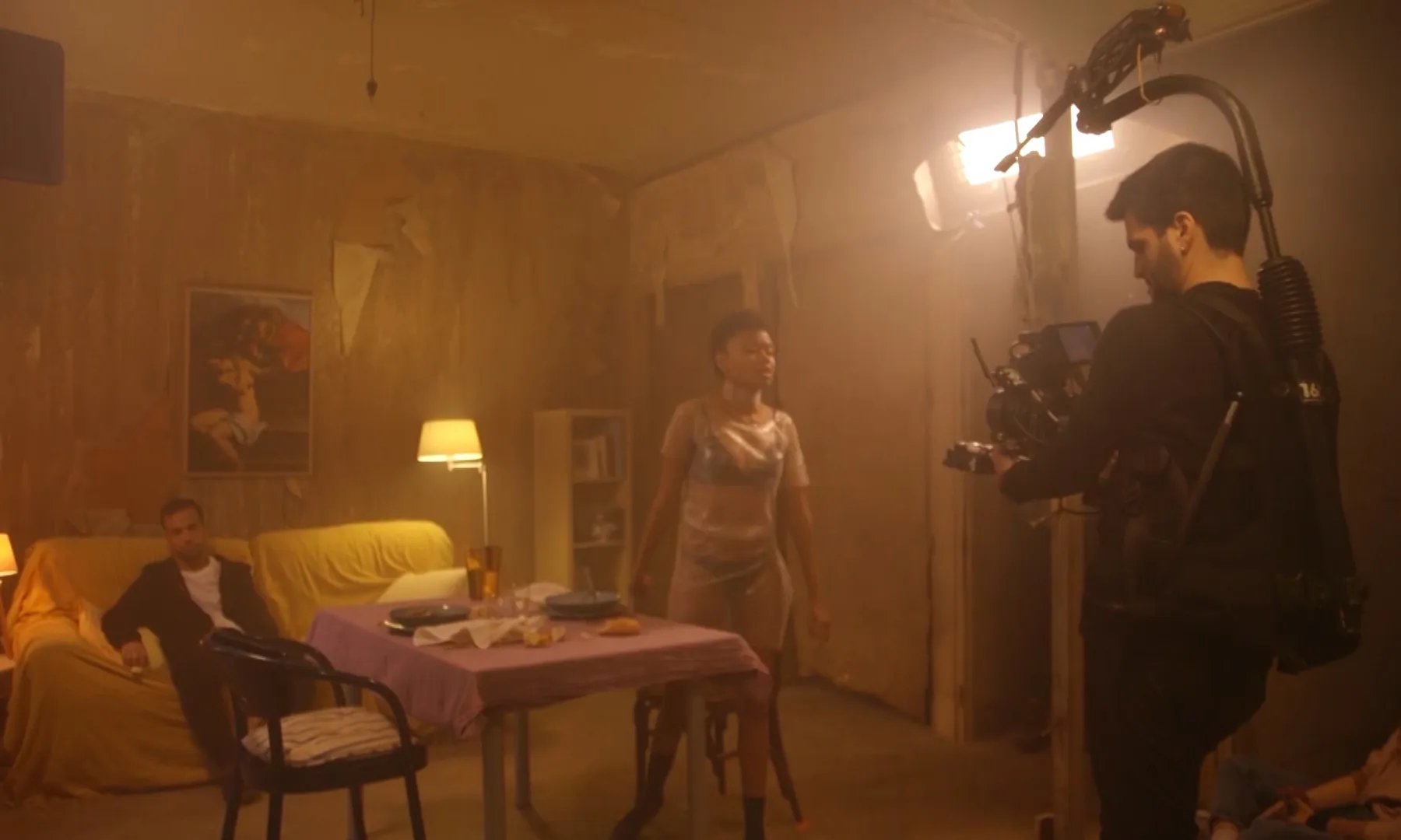 Imatge d'una gravació d'un videoclip.
