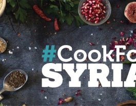 Cartell de la campanya. Font: #CookForSyria Font: 