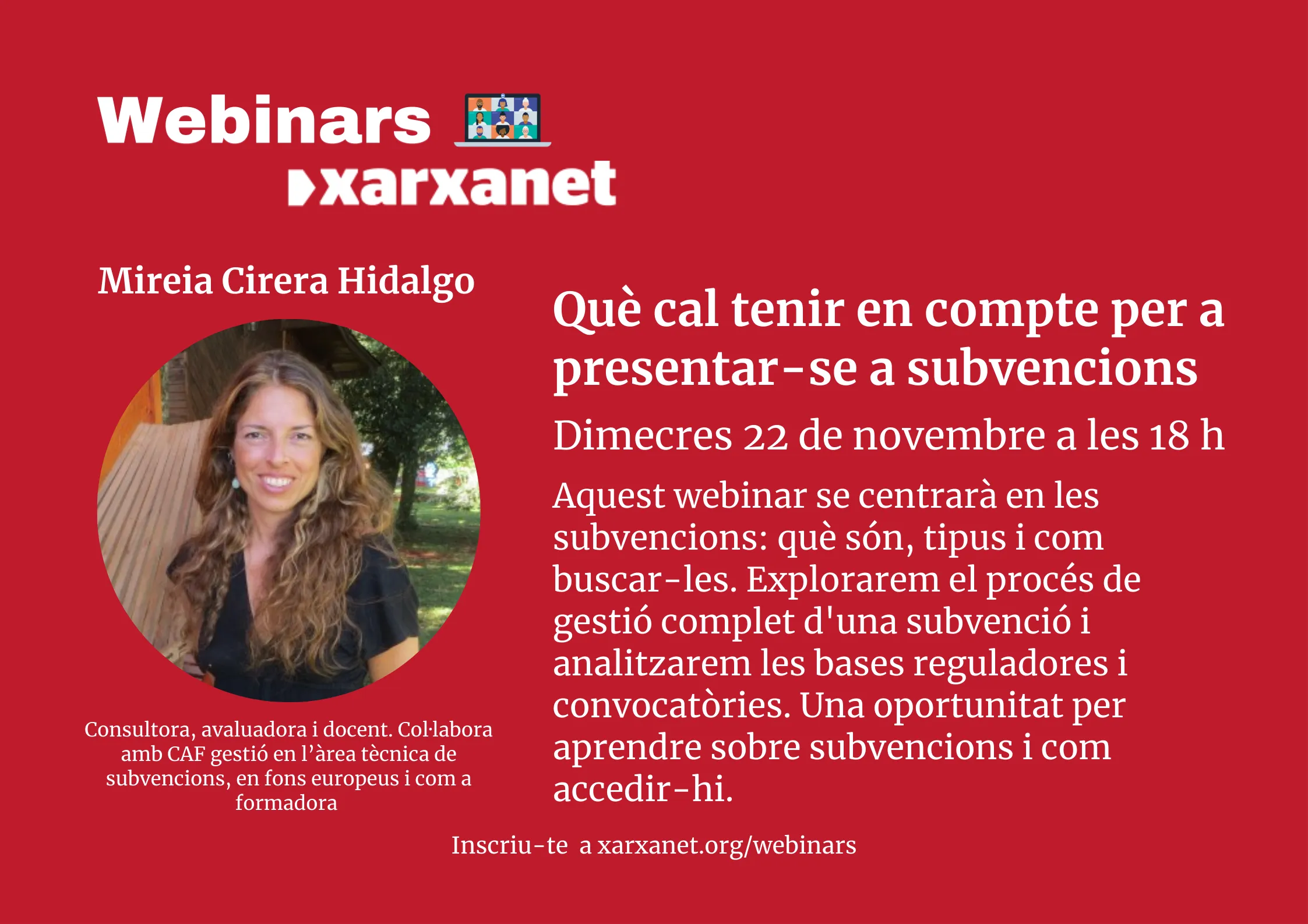 Mireia Cirera Hidalgo, consultora, avaluadora i docent. Col·labora amb CAF gestió.