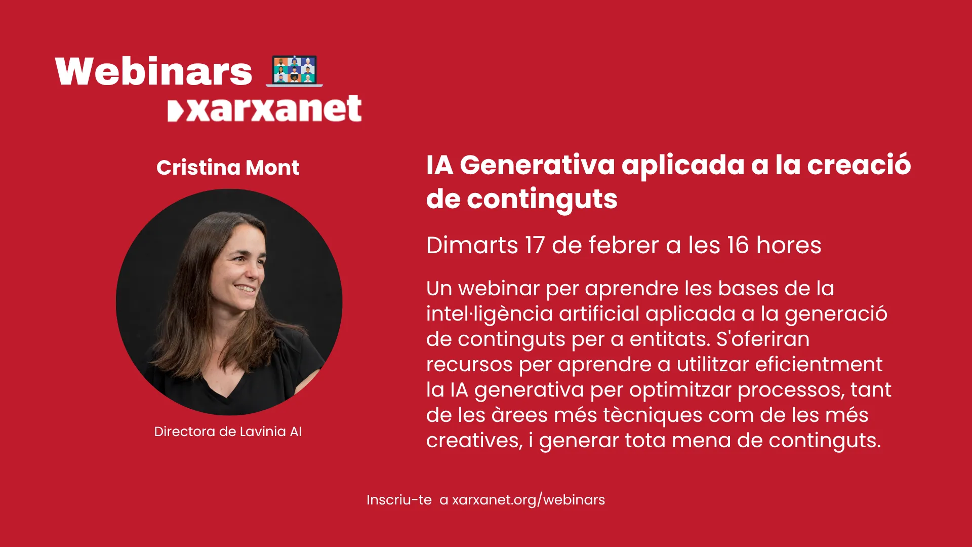 Cartell del webinar.