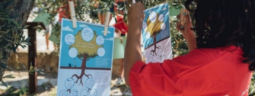 Activitat de la campanya "El meu arbre les teves arrels" al Col·legi Doctor Ferran de Cobera d'Ebre Font: Save the Children