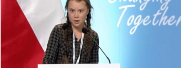 L'activista sueca de quinze anys Greta Thunberg ha realitzat un contundent discurs reclamant acció contra el canvi climàtic a la classe política Font: Greta Thunberg
