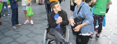 Un participant amb paràlisi cerebral a l'11a caminada solidària La Muntanyeta. Font: APPC La Muntanyeta