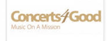 Logotip de Concerts4Good, Music on a Mission Font: 