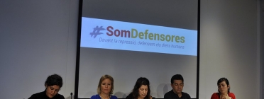 Membres de Som Defensores durant l'acte de presentació el 22 de setembre Font: Irídia - Joana Voisin