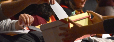 Votacions amb urna a l'AGO de Minyons Escoltes i Guies de Catalunya Font: Minyons Escoltes i Guies de Catalunya