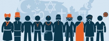 Il·lustració de persones de diferents religions  Font: Gran Valley State University