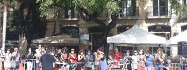 La primera cursa per a infants amb mobilitat reduïda de l'agost va formar part de les 432 Festes de Sant Roc, al barri Gòtic de Barcelona. Font: María Isabel Vergara