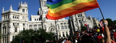 Fotografia de la manifestació de l'orgull gai treta del web de FELGTB Font: 