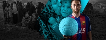 Leo Messi dona suport a la campanya #SignAndPass per donar suport als infants refugiats Font: ACNUR