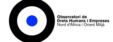 Logotip de l'Observatori de Drets Humans i Empreses d'Orient Mitjà i Nord d'Àfrica (ODHE). Font: ODHE