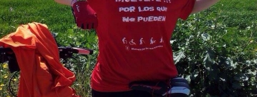 Esportista amb samarreta campanya "Muévete por los que no pueden". Font:web projecte Font: 
