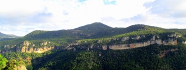 Imatge de les vistes, des del poble de Siurana, de les Muntanyes de Prades. Font: Marinator Sofos