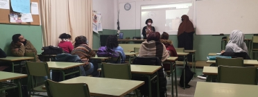 Un moment d'una de les sessions de sensibilització que fa l'entitat Amunt i Crits a Figueres. Font: Associació Amunt i Crits!