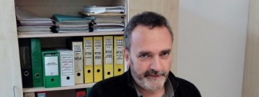 Xavier Planas a les oficines de la Fundació Catalana de l'Esplai. Font: Júlia Hinojo