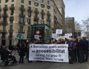 Manifestació de la Plataforma Carrers per a Tothom l'any 2018 a Passeig de Gràcia de Barcelona. Font: ECOM