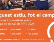 Fragment del cartell de les xerrades sobre els camps de treball del Servei Civil Internacional de Catalunya