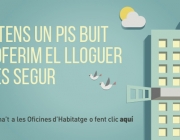 Cartell de propaganda del programa pisos buits. Font: web barcelona.cat Font: 