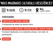 Fragment del cartell Taula rodona Nous imaginaris culturals i resistències