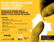 Cartell de l'esdeveniment. Font: Taula Catalana per la Pau i els Drets Humans a Colòmbia