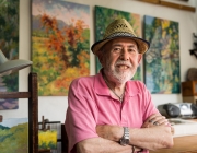 Miquel Duran, 'el Pintor de Les Preses' al seu estudi personal Font: Toni Galitó