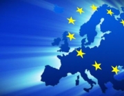 Mapa d'Europa amb el logo de la UE. Font: web framepool.com Font: 