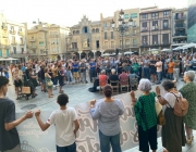 Concentració en suport de Mohamed Said Badaoui a Reus el dilluns 8 d'agost. Font: ADEDCOM